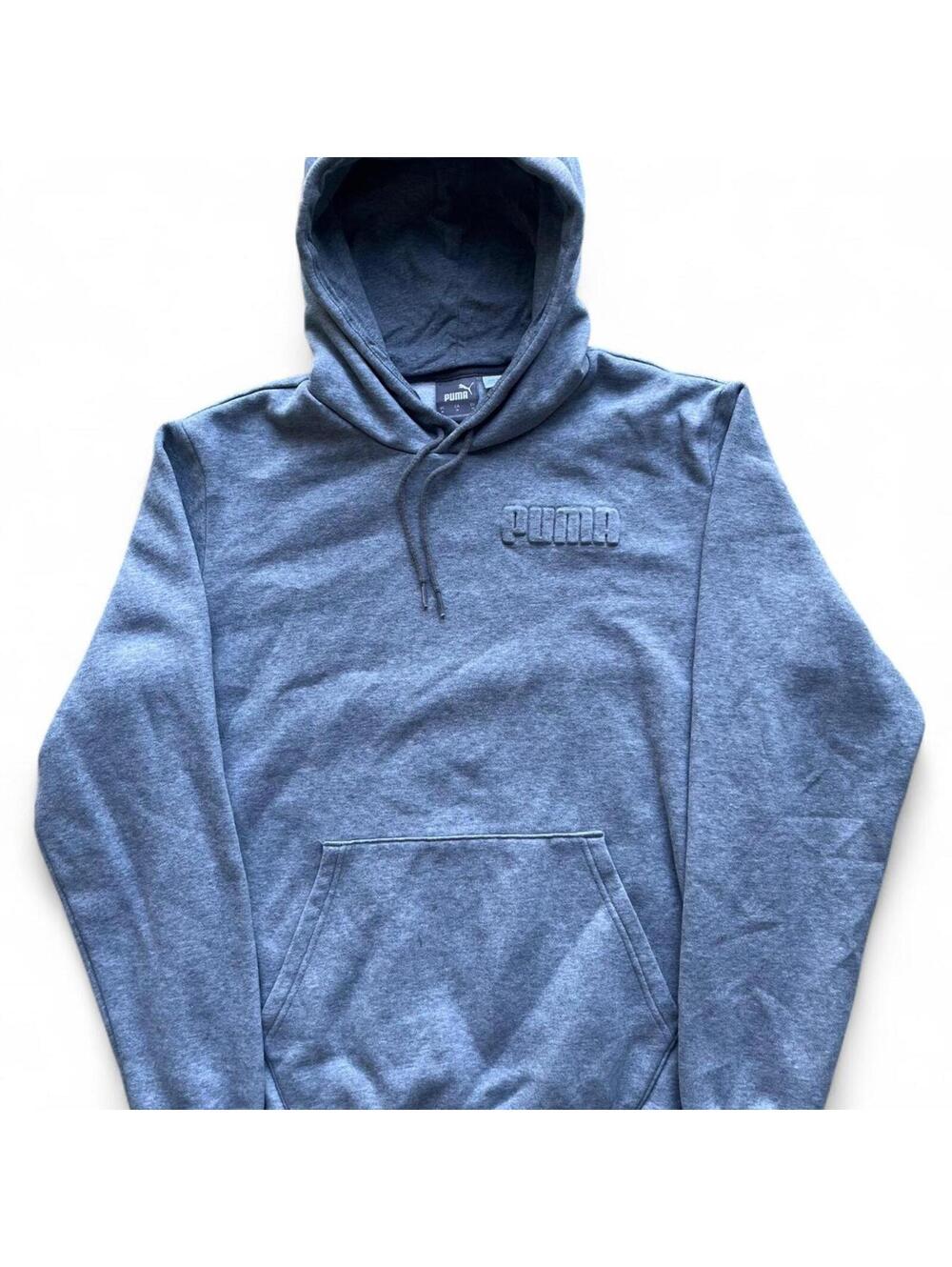 Y2K Puma Gray Embroidered Big Logo Pullover Sweatshirt Hoodie